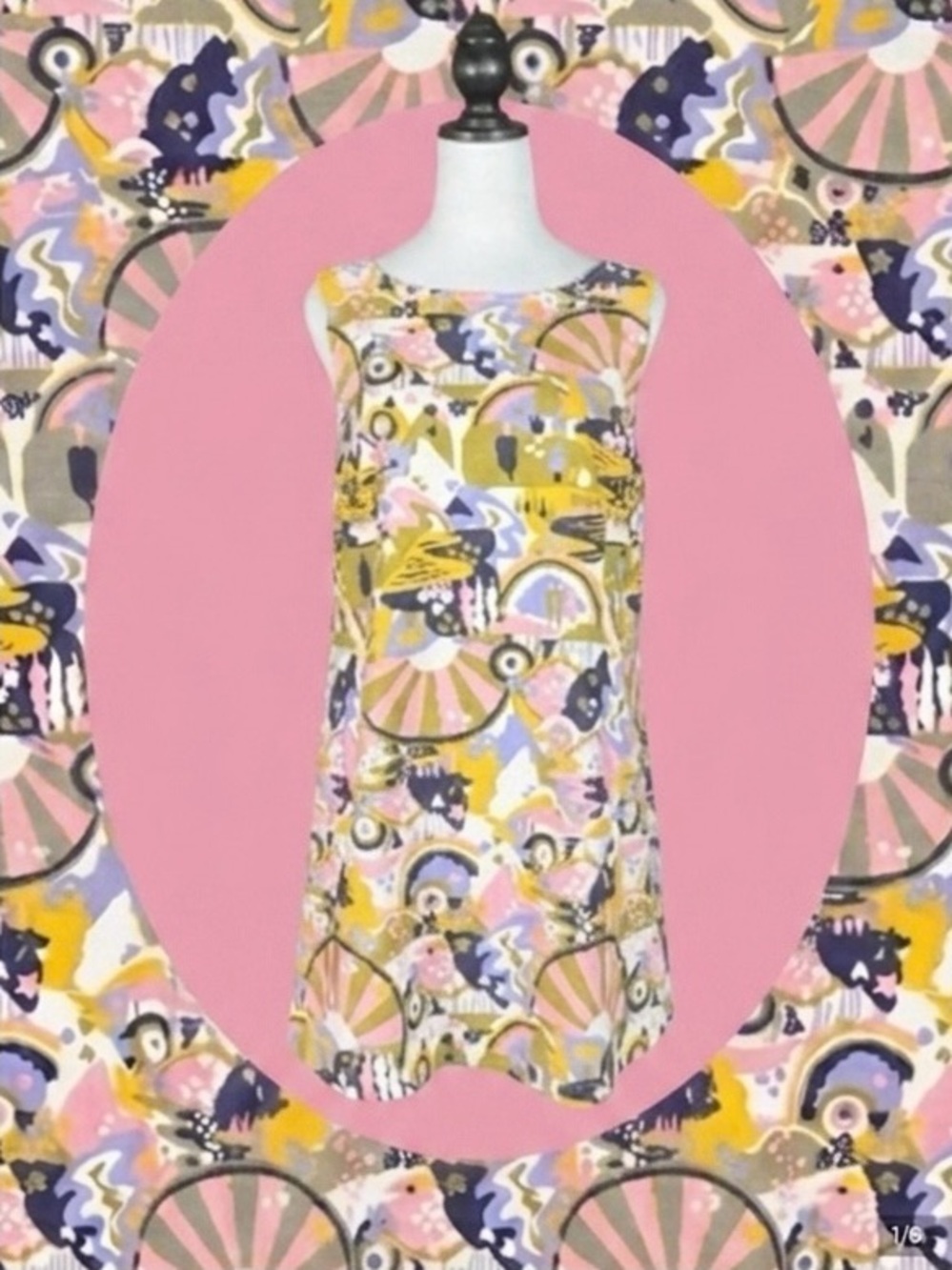 ModCloth Multicolored Retro Mod Eclectic Grandpa Maximalist Psychedelic Dress M